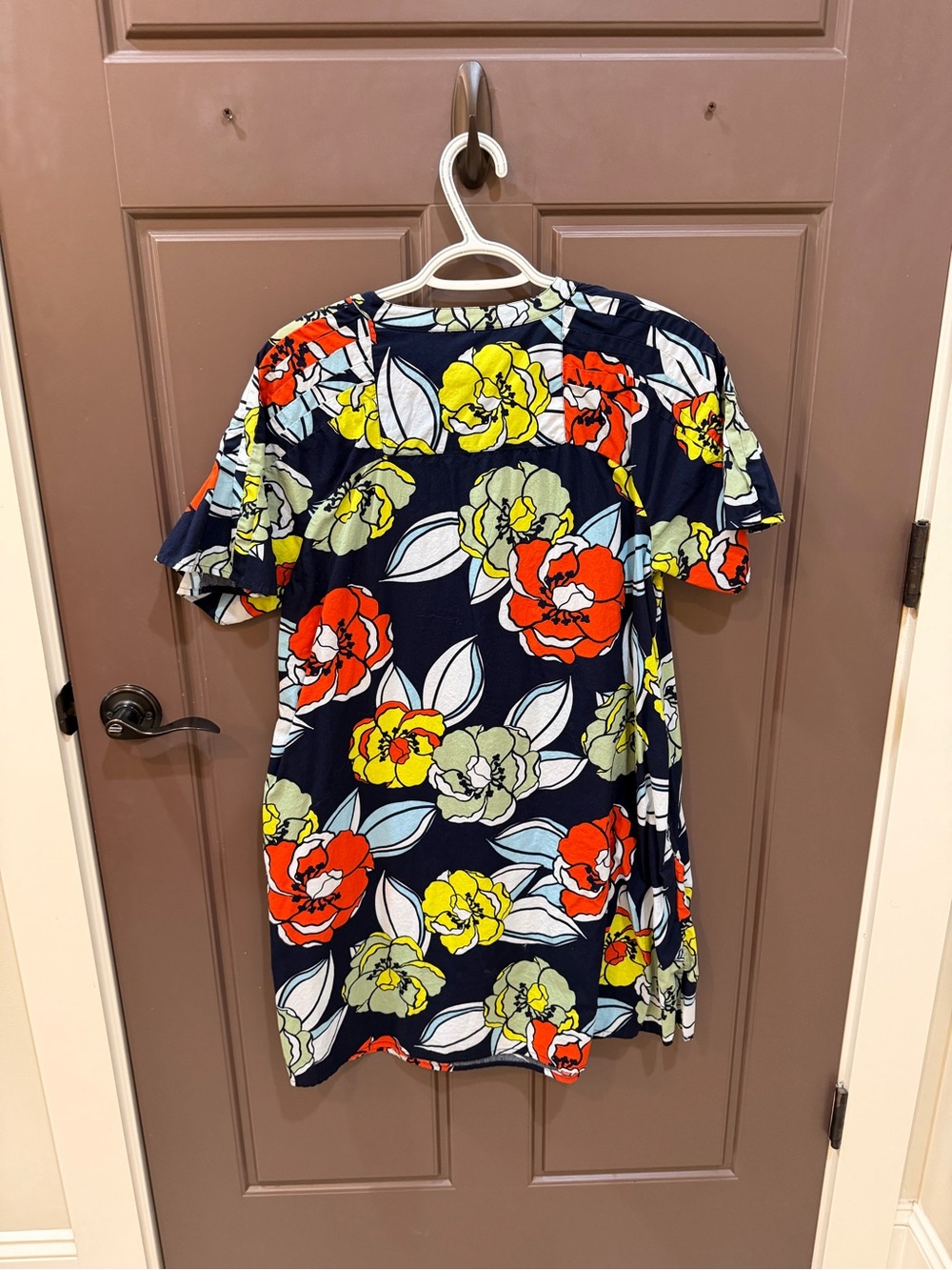 crown & ivy Navy Floral Mini Dress with Red & Yellow Blooms - Picture 2 of 3